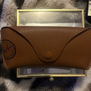 Ray-Ban Tan Leather Eyewear Case